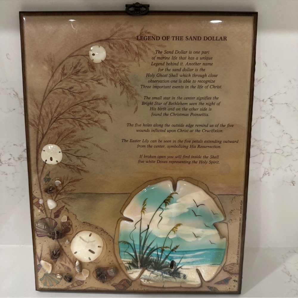 Wood Plaque " Legend Of The Sand Dollar" Size 11.5” X 8.75”